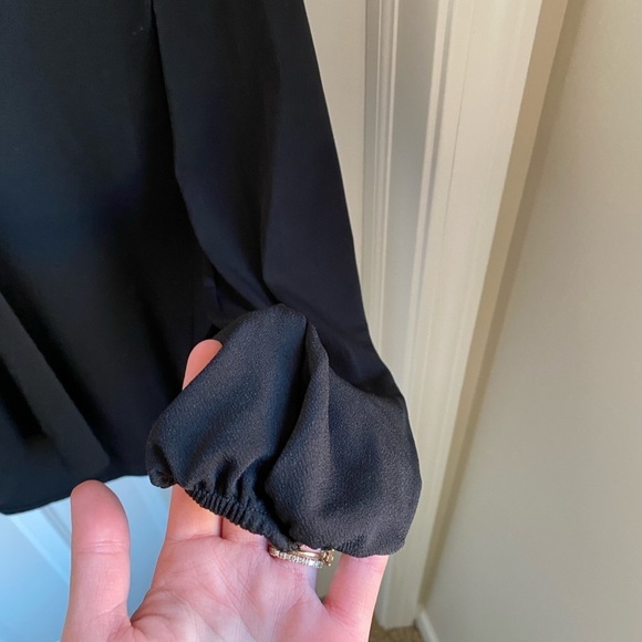 Express Black Dressy Crisscross Longsleeve Top - Picture 6 of 6